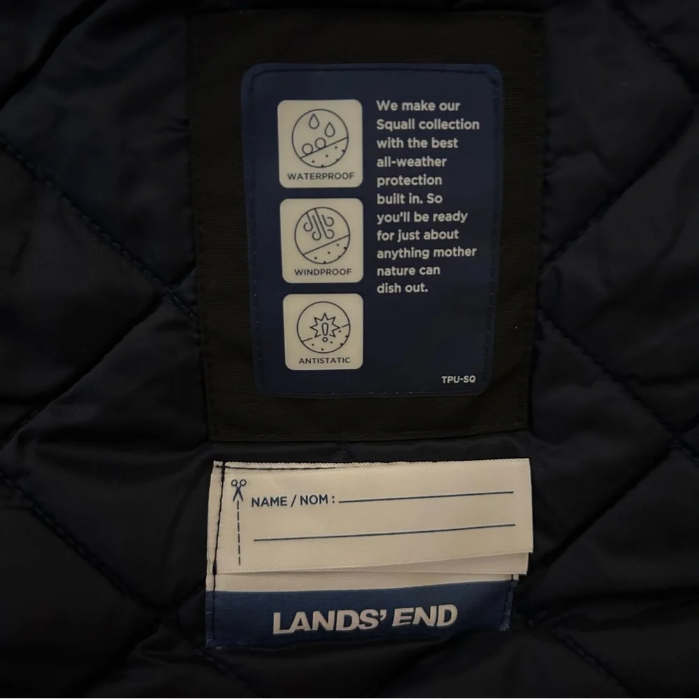 LANDS END NAVY‎ MEDIUM 10-12 ALL WEATHER COAT JACKET GROW-A-LONGS